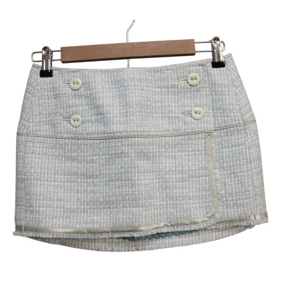 Abercrombie & Fitch Dresses & Skirts - NWT Vintage Y2K Abercrombie Fitch Mini Skirt 00 Tweed Preppy Coquette Wool Silk